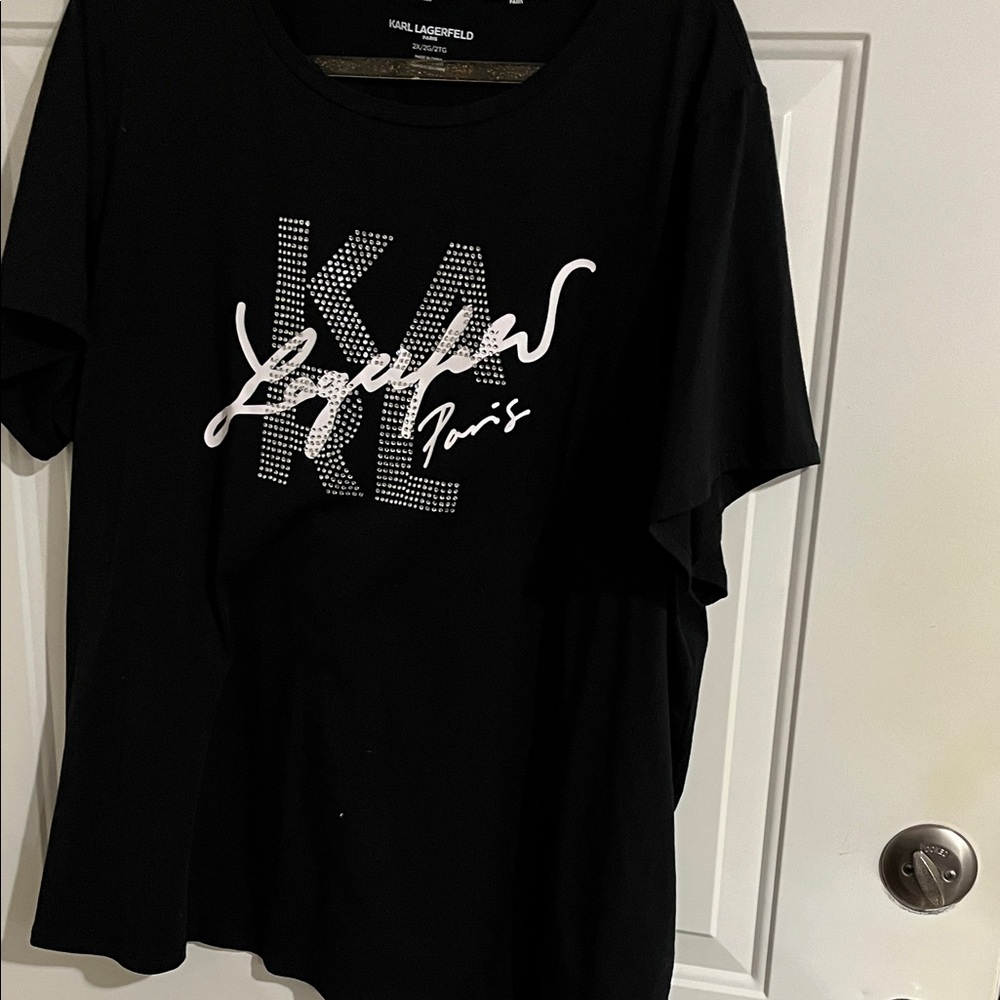 Karl Lagerfeld Black and White Signature Tee